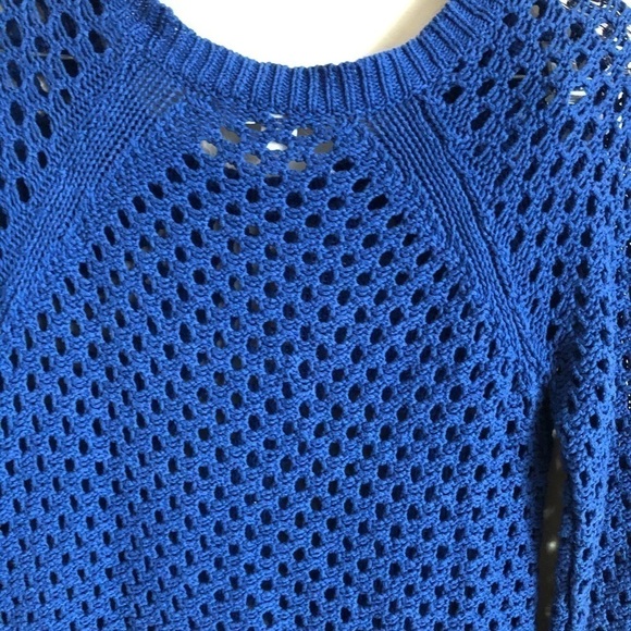 Garnet Hill Blue Open Knit Sweater - Picture 7 of 8